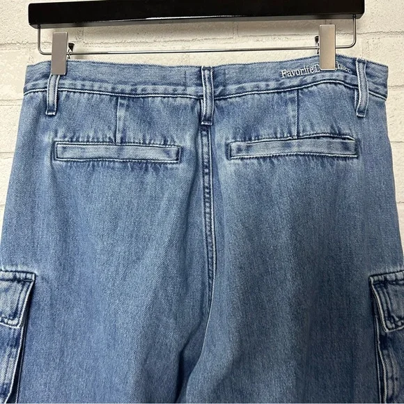 Favorite Daughter the Carly Cargo Jeans Highway High Rise Wide Leg 31 Cotton - Picture 11 of 14
